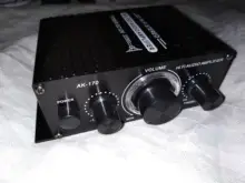 400W DC12V Dual Channel Mini HIFI AUX Power Amplifier for AK 170 with blue LED light