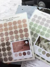 Pegatinas de viñetas para diario, 3 hojas, redondas, básicas, de puntos, álbum diario artesanal, planificador, pegatinas coreanas, papelería