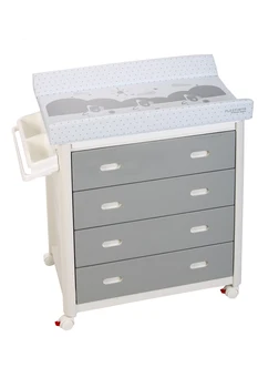 

Tub drawers gray MOB furniture with FLEXIBLE padded changing baby PLASTIMYR