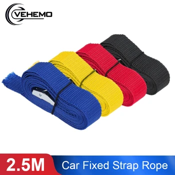 

VEHEMO 2.5M Car Buckle Fixed Luggage Belt Strap Tie Alloy Locking Buckle Auto Retractor Boat Alloy Tension Rope Car Accessories
