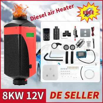 

Renoster 12V 8KW Diesel Air Heater 4 Tunnel Remote Control Air Diesels Heater Parking Heater Red Thermostat For Motorhome