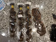 Ali Coco-mechones de pelo brasileño con degradado, extensiones de cabello humano Remy de color resaltado con cierre, P4/30