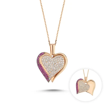 

KUTAYDAN Opens Heart Ghost Pendant 925 Sterling Silver