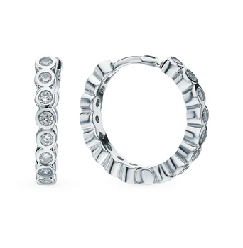 

Silver earrings with cubic zirconia sunlight sample 925 test