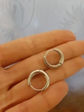 ANENJERY-pendientes de arco circular de Plata de Ley 925, joyería Retro Simple, regalo de San Valentín para pareja, S-E1373 al por mayor