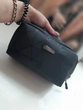 Neceser de viaje multifunción para mujer, bolsa de maquillaje geométrica, impermeable, portátil, organizador de artículos de tocador, novedad