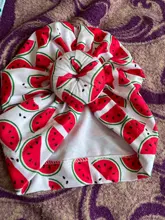 Cute 1 Uds Primavera Verano impreso fruta dibujos animados bebé niñas sombrero recién nacido Infante niños niñas turbante redondo bola Beanie gorras