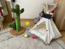 Cat Bed House Teepee Cushion Pet-Tent Puppy Available Outdoor Portable For Dog with Thick