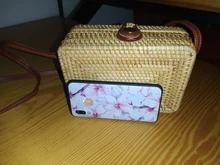 Gusure-Bolso de mimbre tejido para mujer, bandoleras cruzadas hechas a mano de verano para la playa, pequeñas, de hombro redondo de paja