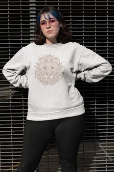 

Angemiel Wear Motif Lion White Women Sweatshirts