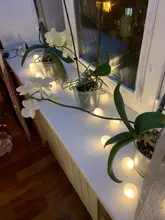 Lights-String Garland Cotton-Ball Led Wedding Party Christmas Outdoordiy Holiday 5M Crib