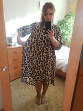 Printed Dresses Robe Bohemian Long-Sleeve VONDA Leopard Casual Women Vestidos Femme O-Neck