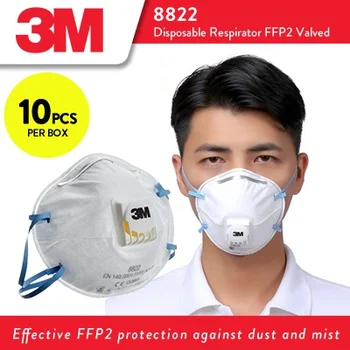 

10 PCS 3M 8822 Dust Safety Mask Anti-particles PM 2.5 masks Electrostatic Filter Protective Respirator MASKS
