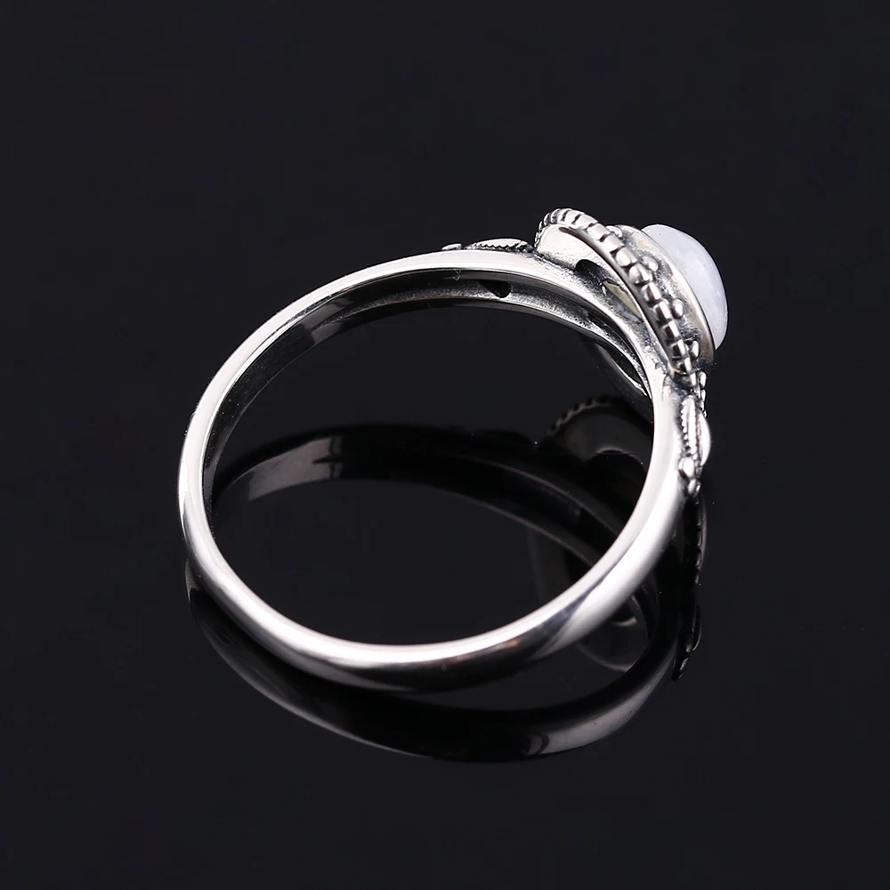 GUYINKU дизайн 5X7 мм натуральный лунный камень кольцо стерлингового серебра 925 пробы ювелирные изделия для женщин Коктейльная вечеринка подарок на день рождения