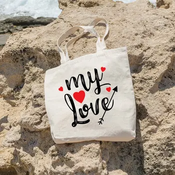 

Angemiel Bag My Love Printed Shopping Beach Tote Bag