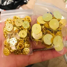 Lote de 50 unidades de broche de mariposa con Base de 10mm o 15mm, soporte de placa Base de cobre, soporte metálico para joyería Diy