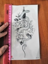 Tattoos Temporary-Tattoo-Sticker Flash Flower Fake-Sleeve Rose Snake Fox-Lion Waterproof