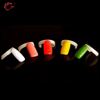 

50 Tips Nail Art Display False Nail Tips Crown Fake Nails Polish Clear Nature Color Card Acrylic Practice Chart Palette Art Ring