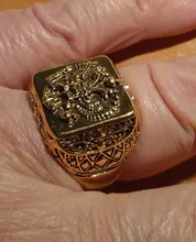 Anillo de moda FDLK para hombre, anillo de doble águila, Imperio Ruso, Punk, Color dorado, brazos del anillo grande ruso