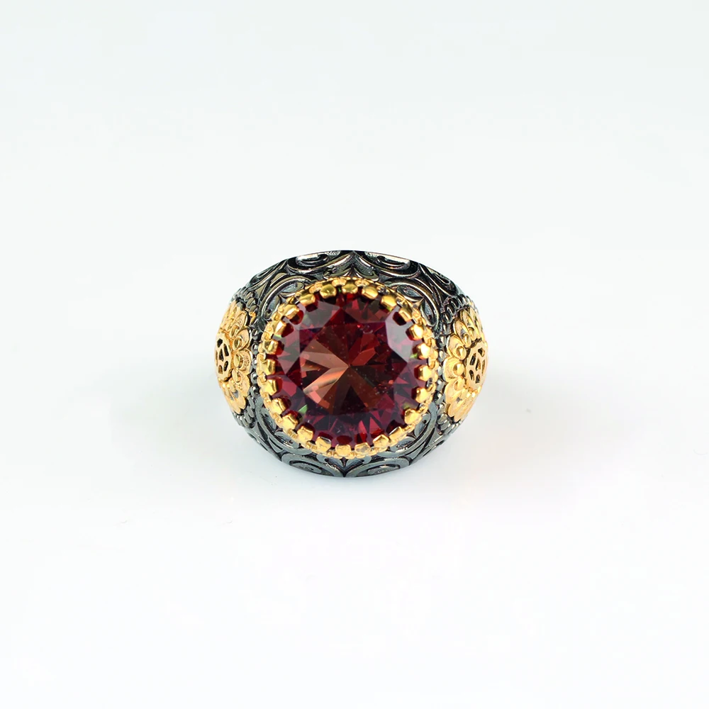 Мужское серебряное кольцо из зултанита ручной работы, мужское серебряное кольцо из 925 пробы, кольцо из зултанита, серебряное круглое кольцо ручной работы из зултанита