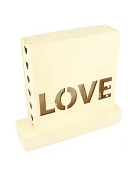 

LAMP OF WOOD TO DECORATE WITH 6 LED LIGHTS 20X19X5.8 CM LOVE