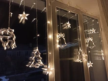 LED Deer Star Moon Curtain Light 220V 110V Christmas Garland String Fairy Lights Outdoor