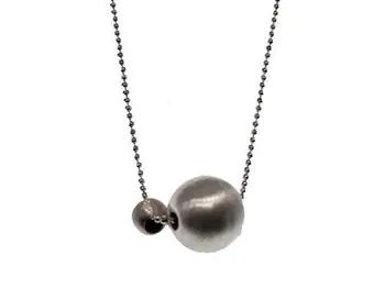 

Silver chain and pendant with two balls in matte 10 and 5 MM