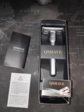 QSHAVE-Afeitadora de seguridad ajustable con doble filo para hombre, rasuradora con 5 cuchillas para afeitar clásica, limas de suaves a agresivas, 1-6 niveles