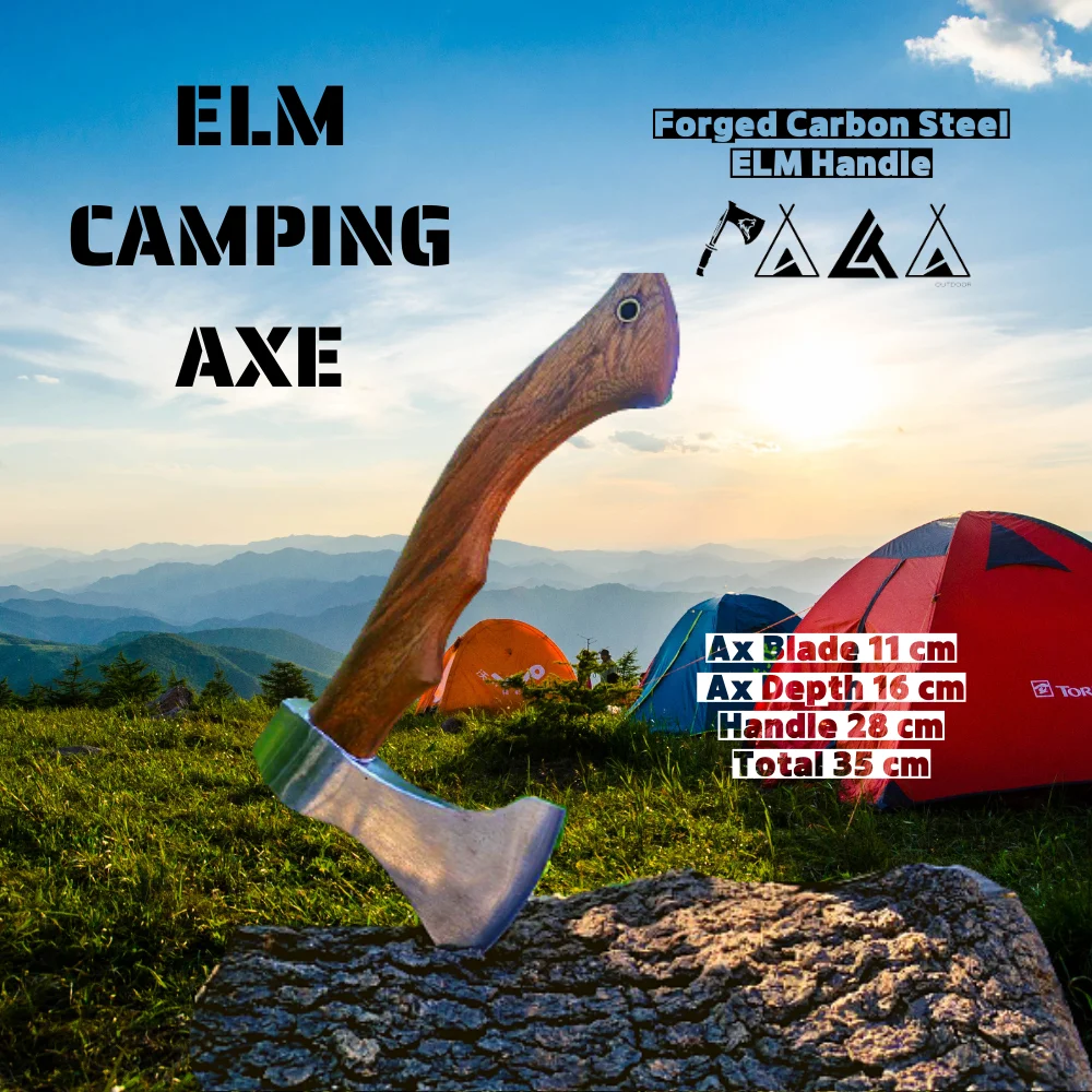 Patta Elm Camping Ax Survival Machete Multitool Axe Tomahawk Hatchet Caccia Tattica In Acciaio Al Carbonio Forgiato A Mano Outdoor 2021