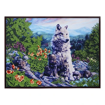 

БН-3180 Set for embroidery with beads Hobby & Pro's Happy family's, 40*30 cm