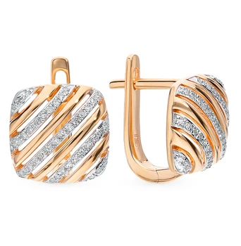 

Gold earrings with diamonds sunlight sample 585 test