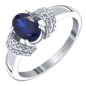 

Silver ring with cubic zirconia Sint. And Sapphire Nat. (U)