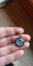 Glass Earrings Women Jewelry Fashion Zen Henna Buddhist Om Symbol Mandala-Art-Picture