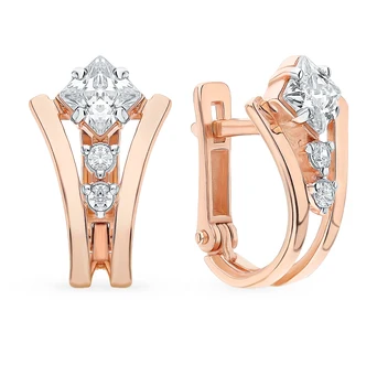 

Silver earrings with cubic zirconia sunlight sample 925