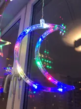 Lights Curtain-String Moon-Lamp Window-Decor Christmas Garland Fairy Icicle-Star LED