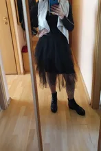 Tulle Skirts Mesh Pleated Irregular High-Waist Korean Womens Fashion Elastic for Sexy