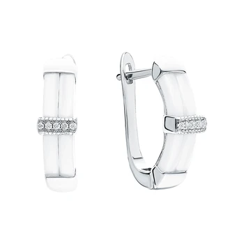 

Silver earrings with ceramics and cubic zirconia sunlight sample 925