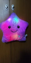 34CM Creative Toy Luminous Pillow Soft Stuffed Plush Glowing Colorful Stars Cushion Led