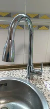 Rozin-grifo de cocina de níquel bruñido, mezclador de fregadero con boquilla extraíble de un solo orificio, cabezal pulverizador de corriente, cromado/mezclador negro