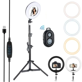 

LED ring light hoop professional selfie 12 "dimmable 3 colors tripod metal makeup studio live TikTok YouTube
