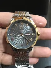 OELVS-reloj mecánico automático de lujo para parejas, de acero inoxidable, resistente al agua, masculino, regalo, 6630