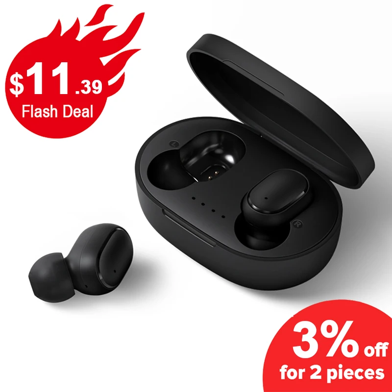 Online Auricolare senza fili Della Cuffia A6S PK Rosso mi Airdots Cuffie Stereo Bluetooth 5.0 con mi c Sport auricolari PK mi CUFFIA TWS