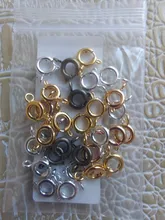 30 unids/lote de cierre de anillo de resorte dorado con anillo de salto abierto, cierre de joyería para cadena, collar, pulsera, conectores, fabricación de joyas