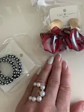 Fashion Big Geometric Pearl Paved Rings For Women 2021 New Jewelry Personality Statement