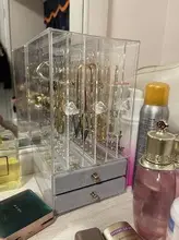 Fasion-expositor de joyería de Material acrílico, soporte para pendientes y organizador de joyas, escaparate para pendientes, caja de soporte