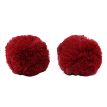 

Pompon made of artificial fur (rabbit), d-8cm, 2 pcs/pack (K Bordeaux)