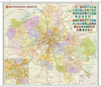

Administrative map of the Moskva region on the rails in Tubus 1:320 T