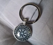LLavero de pirata vikingo Vegvisir, colgante de cristal con patrón de brújula vikinga, el mejor regalo