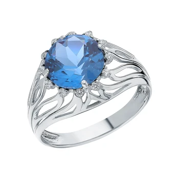 

Silver ring with Topaz and cubic zirconia sunlight sample 925
