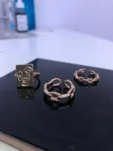 17KM-Conjunto de anillos de cadena de ancho de oro Punk para mujer y niña, sortijas finas irregulares para dedo, regalo, joyería para fiesta 2021
